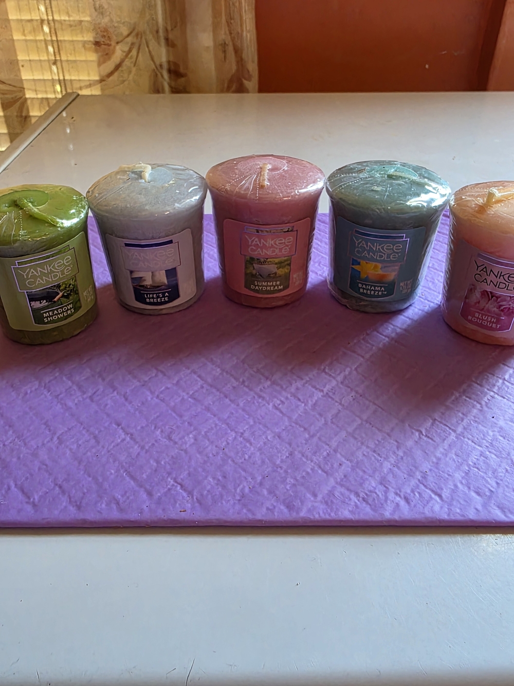 Yankee Candle Votive Set in Green, Gray, Pink, Teal, Orange